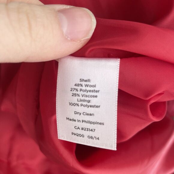 Talbots Wool Blend Red Womens Skirt Size 14 Petite Academia Career - Picture 7 of 8